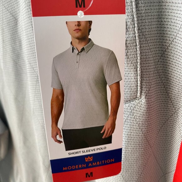 Modern Ambition Men’s Polo Shirt Moisture-Wicking Stretch Casual Comfort Gray M - Picture 1 of 5